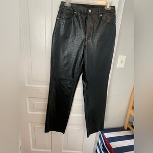 Express Faux Leather - Straight leg; High waisted pants
